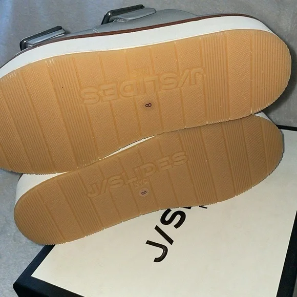 NWT J/SLIDES BOWIE Grey Leather Sandal - Picture 14 of 15